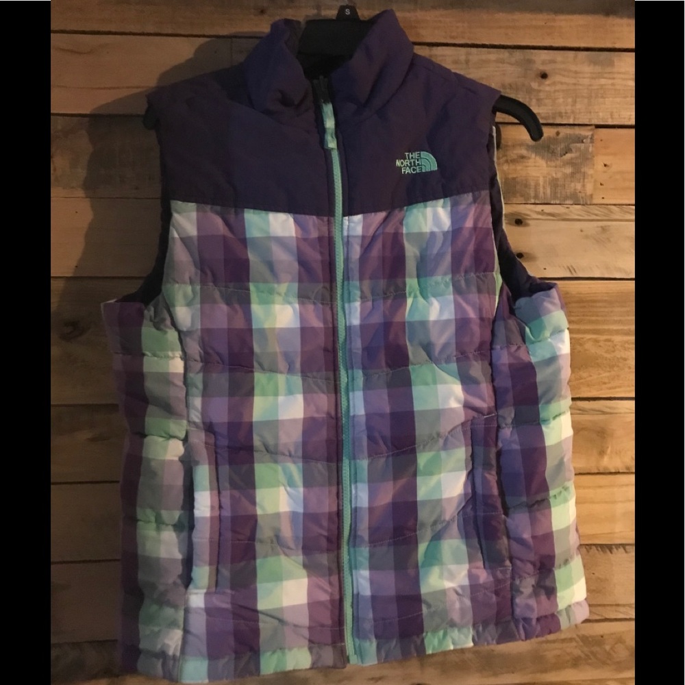 North Face women’s nylon shell plaid vest S/M